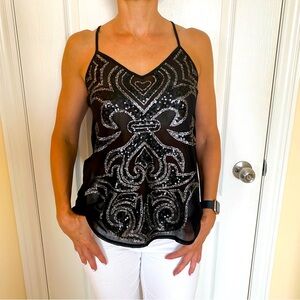 ⭐️ Express Black top with sequins